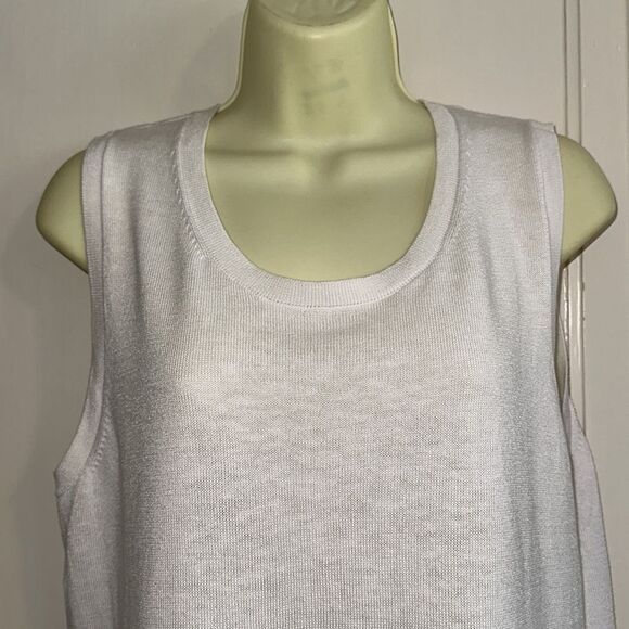 Pendleton white cotton/viscose sleeveless tank sweater - Picture 2 of 9